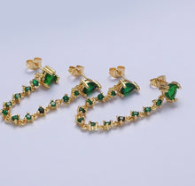 Load image into Gallery viewer, Double hole CZ GREEN