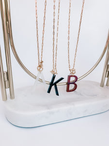 Acrylic Initials Toggle Clasp Necklace