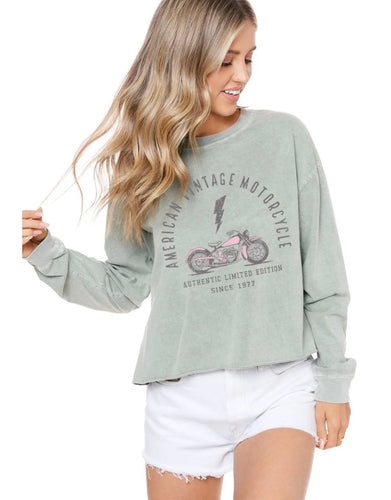 Vintage motorcycle long sleeve