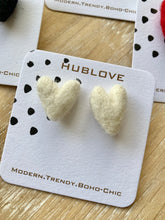 Load image into Gallery viewer, Whimsy felt heart studs