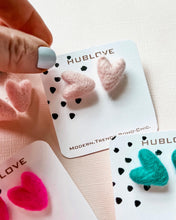 Load image into Gallery viewer, Whimsy felt heart studs