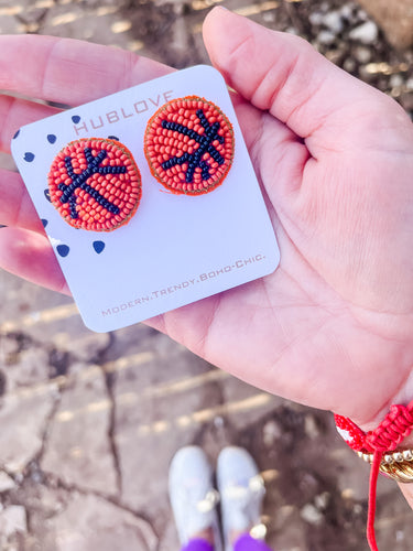 Seed bead Basketball Stud